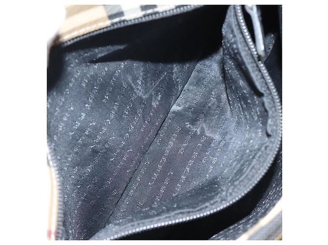 Bolso de mano de PVC beige con estampado Nova Check de BURBERRY Plata Auth 117914 - vista 12