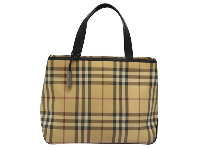 Bolso de mano de PVC beige con estampado Nova Check de BURBERRY Plata Auth 117914 - vista 13