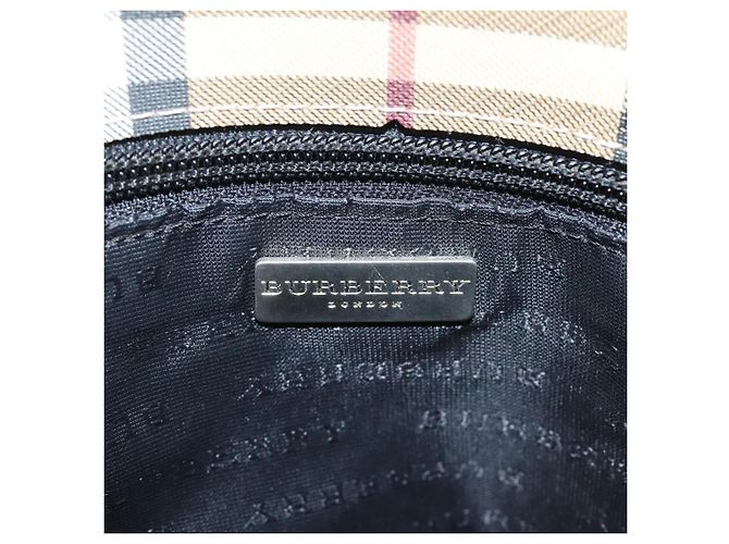 Bolso de mano de PVC beige con estampado Nova Check de BURBERRY Plata Auth 117914 - vista 17