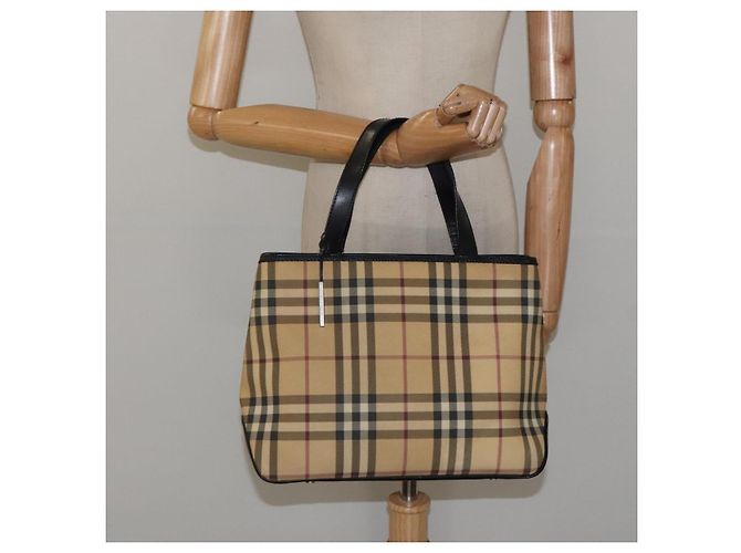 Bolso de mano de PVC beige con estampado Nova Check de BURBERRY Plata Auth 117914 - vista 22