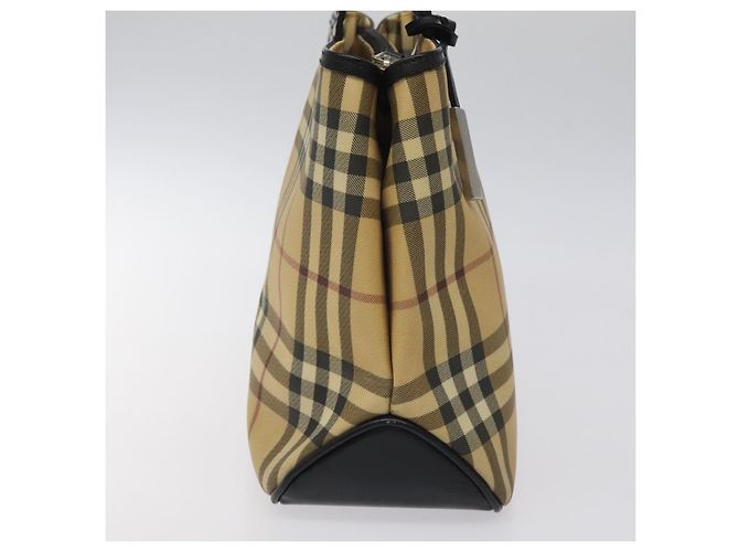 Bolso de mano de PVC beige con estampado Nova Check de BURBERRY Plata Auth 117914 - vista 3