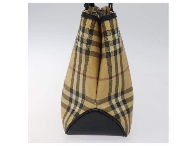 Bolso de mano de PVC beige con estampado Nova Check de BURBERRY Plata Auth 117914 - vista 4