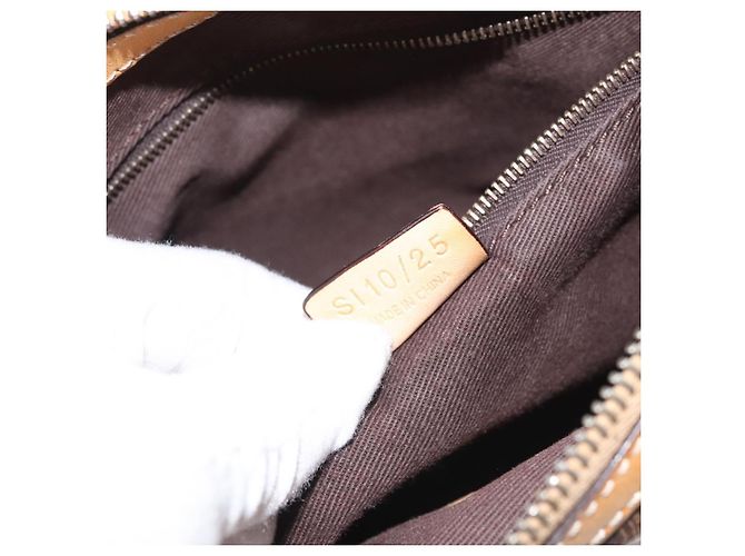 Céline Bolsa de ombro em lona Macadam CELINE em couro PVC marrom dourado Auth 117957 - vista 12