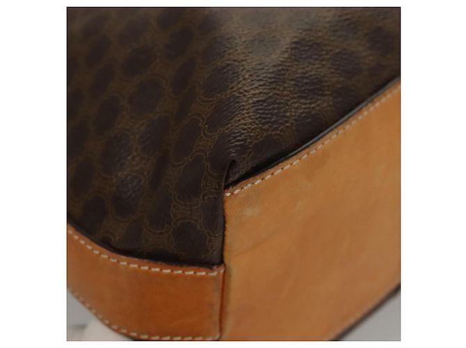 Céline Bolsa de ombro em lona Macadam CELINE em couro PVC marrom dourado Auth 117957 - vista 15