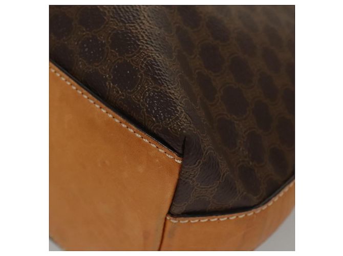 Céline Bolsa de ombro em lona Macadam CELINE em couro PVC marrom dourado Auth 117957 - vista 16