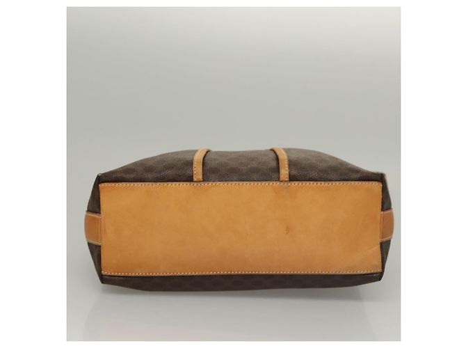 Céline Bolsa de ombro em lona Macadam CELINE em couro PVC marrom dourado Auth 117957 - vista 5