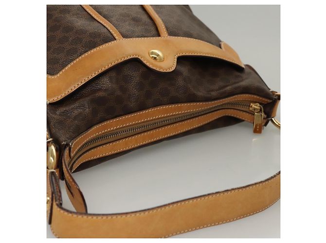 Céline Bolsa de ombro em lona Macadam CELINE em couro PVC marrom dourado Auth 117957 - vista 6