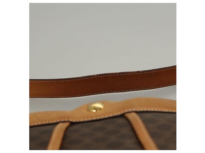 Céline Bolsa de ombro em lona Macadam CELINE em couro PVC marrom dourado Auth 117957 - vista 8