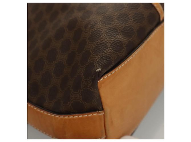Céline Bolsa de ombro em lona Macadam CELINE em couro PVC marrom dourado Auth 117957 - vista 9