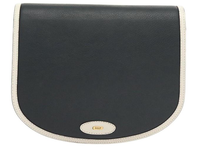 Borsa a Spalla BALLY in Pelle Blu Navy Oro Auth BA1420 D'oro - vista 13