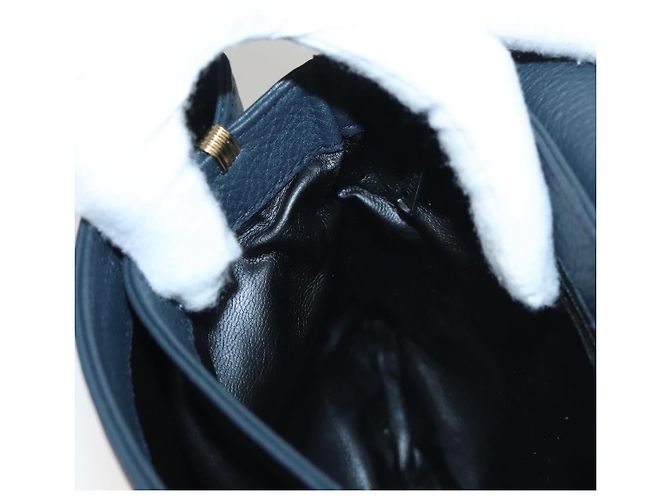 Borsa a Spalla BALLY in Pelle Blu Navy Oro Auth BA1420 D'oro - vista 22