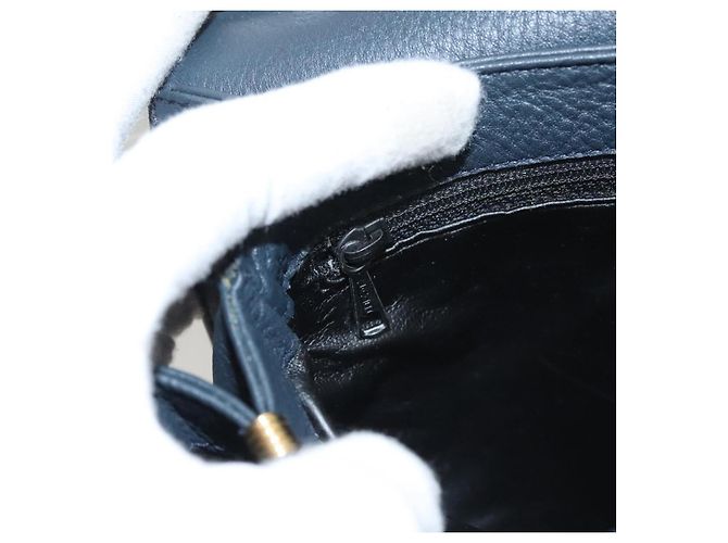 Borsa a Spalla BALLY in Pelle Blu Navy Oro Auth BA1420 D'oro - vista 25