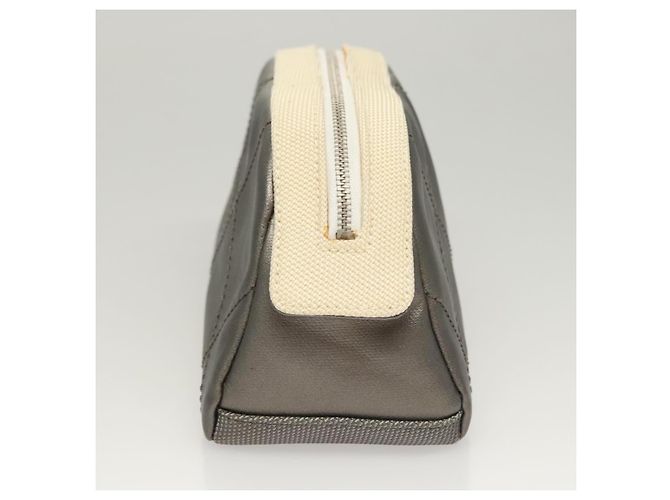 Chanel Pochette Bicolore in Pelle PVC Grigia CC Auth BA1250 Marrone - vista 3