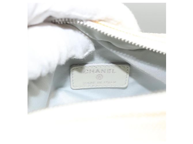 Chanel Pochette Bicolore in Pelle PVC Grigia CC Auth BA1250 Marrone - vista 9