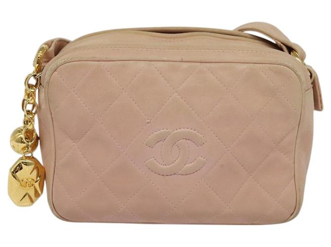 CHANEL Borsa a Spalla Matelassé in Pelle di Agnello Rosa CC Auth 117845 - vista 13