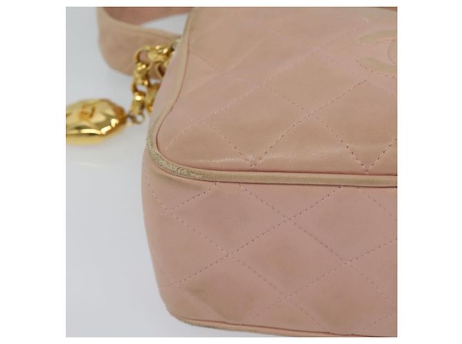 CHANEL Borsa a Spalla Matelassé in Pelle di Agnello Rosa CC Auth 117845 - vista 15