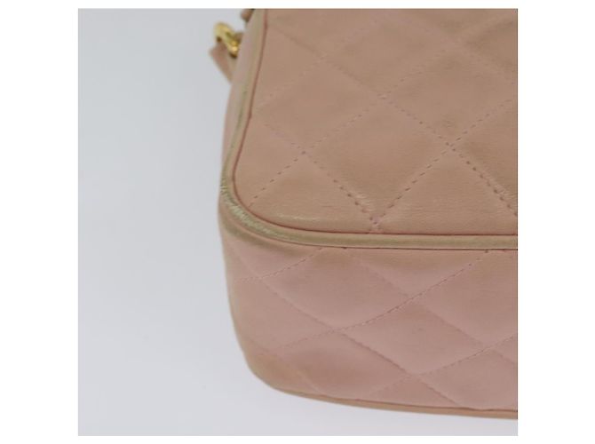CHANEL Borsa a Spalla Matelassé in Pelle di Agnello Rosa CC Auth 117845 - vista 17