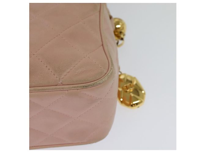 CHANEL Borsa a Spalla Matelassé in Pelle di Agnello Rosa CC Auth 117845 - vista 18