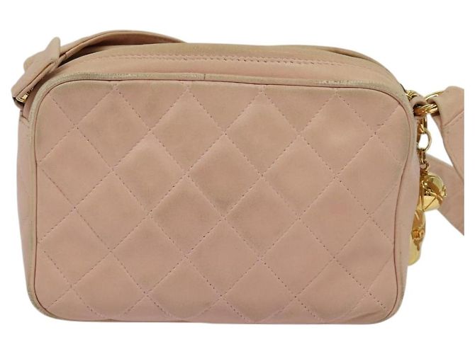 CHANEL Borsa a Spalla Matelassé in Pelle di Agnello Rosa CC Auth 117845 - vista 2