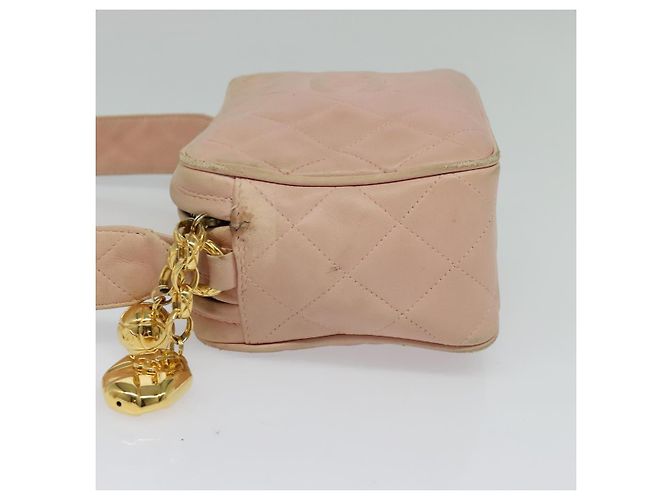 CHANEL Borsa a Spalla Matelassé in Pelle di Agnello Rosa CC Auth 117845 - vista 3