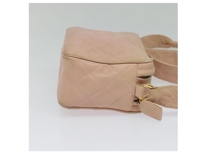 CHANEL Borsa a Spalla Matelassé in Pelle di Agnello Rosa CC Auth 117845 - vista 5