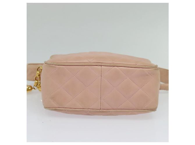 CHANEL Borsa a Spalla Matelassé in Pelle di Agnello Rosa CC Auth 117845 - vista 6