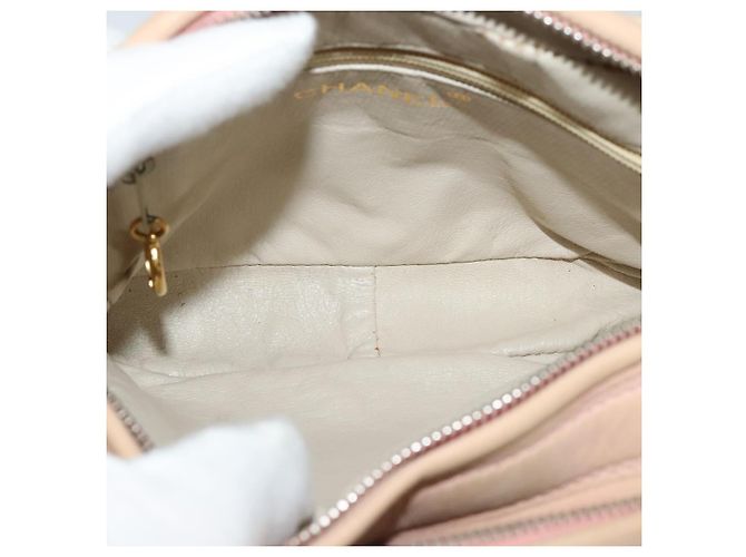 CHANEL Borsa a Spalla Matelassé in Pelle di Agnello Rosa CC Auth 117845 - vista 9