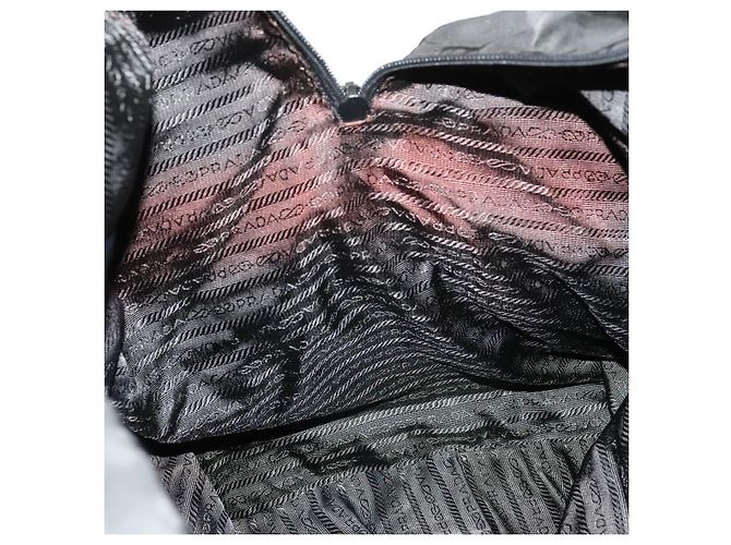 PRADA Borsa Boston Nylon 2way Nero Argento Auth 117470 - vista 11