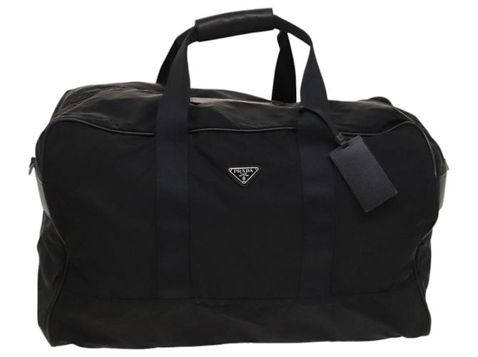 PRADA Borsa Boston Nylon 2way Nero Argento Auth 117470 - vista 13