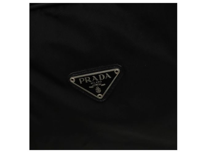 PRADA Borsa Boston Nylon 2way Nero Argento Auth 117470 - vista 18