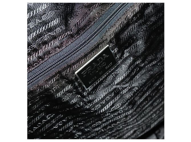 PRADA Borsa Boston Nylon 2way Nero Argento Auth 117470 - vista 20