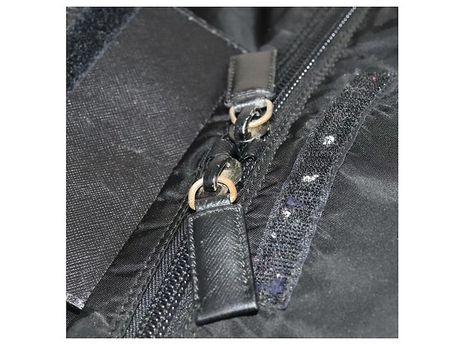 PRADA Borsa Boston Nylon 2way Nero Argento Auth 117470 - vista 9