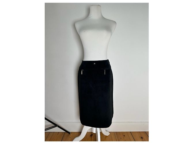 Gonna vintage Courreges nera Nero - vista 2