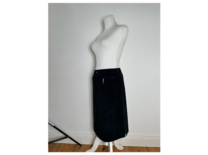 Gonna vintage Courreges nera Nero - vista 4