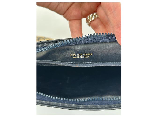 Céline Vintage Celine Macadam Monogramm Canvas Leder Clutch Schwarz - Ansicht 6
