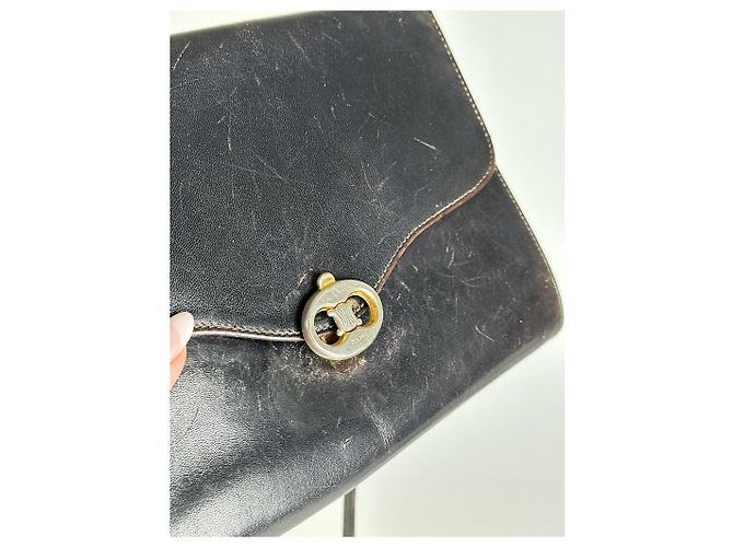 Céline Vintage Celine Triomphe Leder Tasche Braun - Ansicht 2
