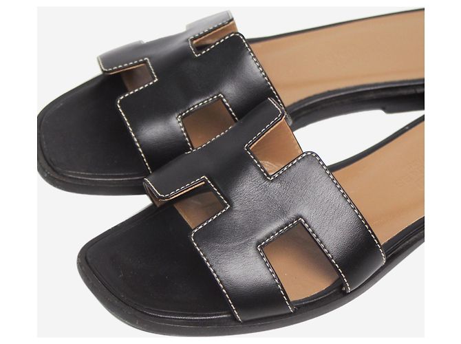 Hermès Black Oran sandals - size EU 35 (UK 2) - view 4