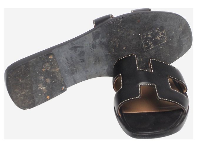 Hermès Black Oran sandals - size EU 35 (UK 2) - view 5