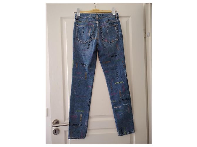 Vaqueros Chanel de Algodón Azul Marino Talla 36 - vista 2