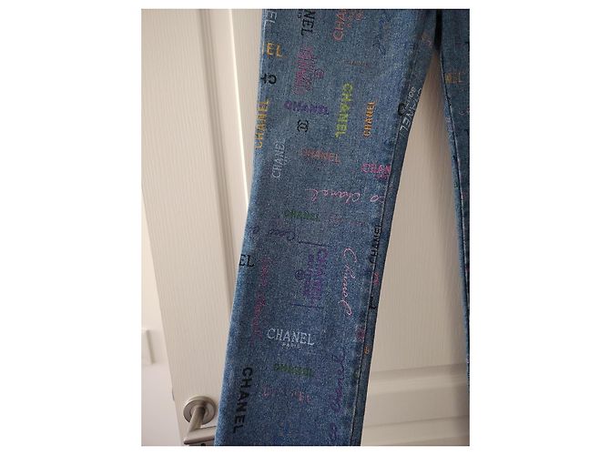 Vaqueros Chanel de Algodón Azul Marino Talla 36 - vista 4