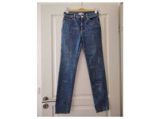 Vaqueros Chanel de Algodón Azul Marino Talla 36 - vista 9