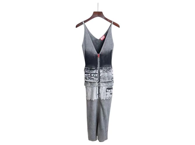 Diesel m-melti Strickmidi Kleid grau - Ansicht 4