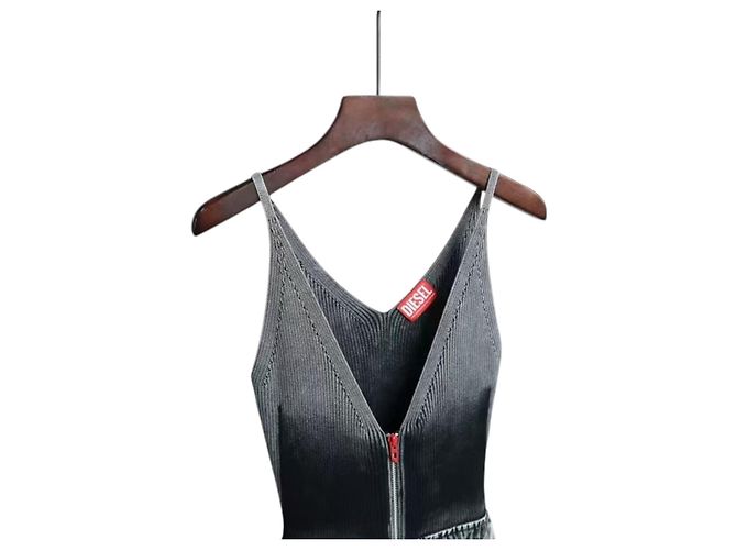 Diesel m-melti Strickmidi Kleid grau - Ansicht 6