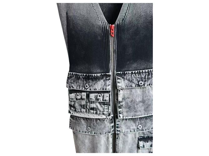 Diesel m-melti Strickmidi Kleid grau - Ansicht 7