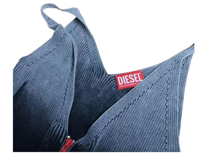 Diesel m-melti Strickmidi Kleid grau - Ansicht 9