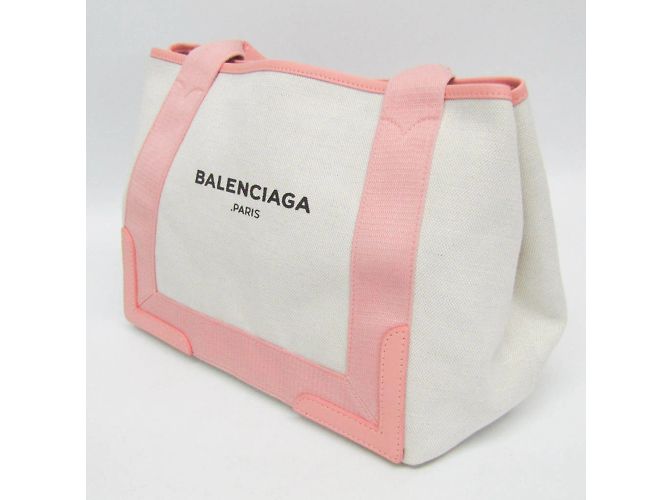 Everyday Bolso de mano Balenciaga Navy Cabas S Rosa Blanco roto - vista 7