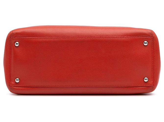 Chanel Rosso Piccola Borsa in Pelle di Vitello Executive Cerf - vista 3
