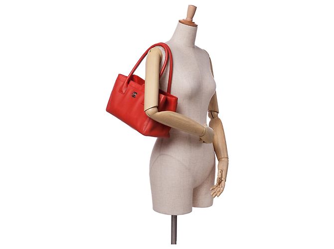 Chanel Rosso Piccola Borsa in Pelle di Vitello Executive Cerf - vista 9