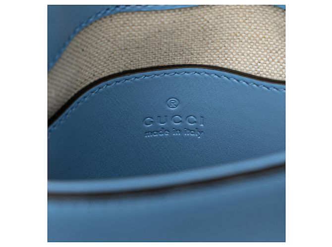 Bamboo Bolsa de mão mini de couro azul com alça de bambu Gucci Azul claro - vista 5