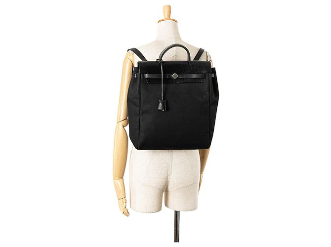 Hermès Schwarzer Toile Herbag GM Rucksack - Ansicht 15